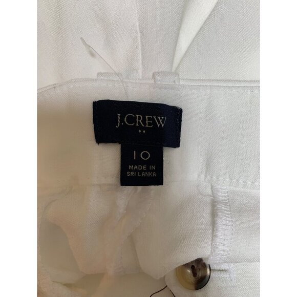 J.Crew Re-Imagined Womens Linen-Blend White Pants Size 10 - Picture 3 of 4